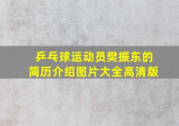 乒乓球运动员樊振东的简历介绍图片大全高清版