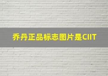 乔丹正品标志图片是CIIT