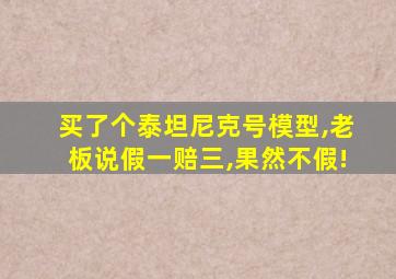 买了个泰坦尼克号模型,老板说假一赔三,果然不假!