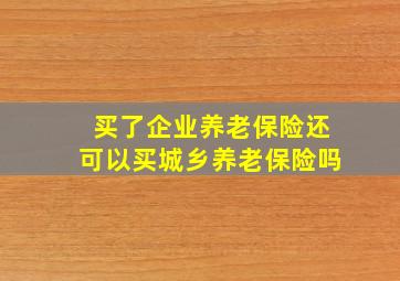 买了企业养老保险还可以买城乡养老保险吗