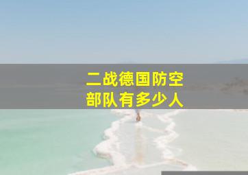 二战德国防空部队有多少人