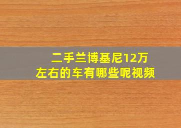 二手兰博基尼12万左右的车有哪些呢视频