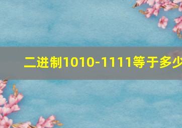 二进制1010-1111等于多少