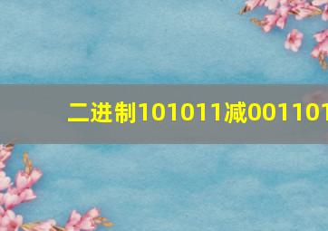 二进制101011减001101