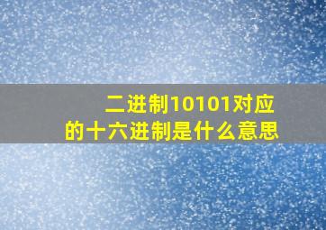 二进制10101对应的十六进制是什么意思