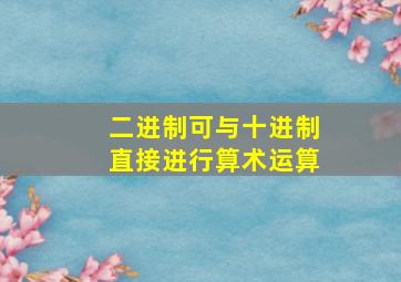 二进制可与十进制直接进行算术运算