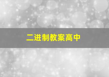 二进制教案高中