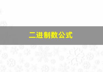 二进制数公式