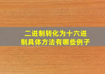 二进制转化为十六进制具体方法有哪些例子