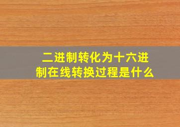 二进制转化为十六进制在线转换过程是什么