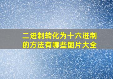 二进制转化为十六进制的方法有哪些图片大全