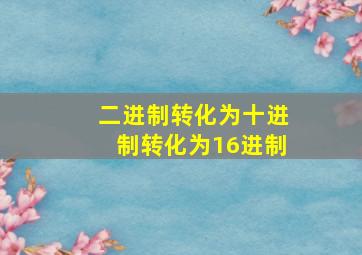 二进制转化为十进制转化为16进制