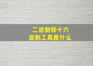 二进制转十六进制工具是什么