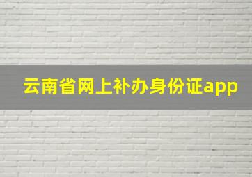 云南省网上补办身份证app