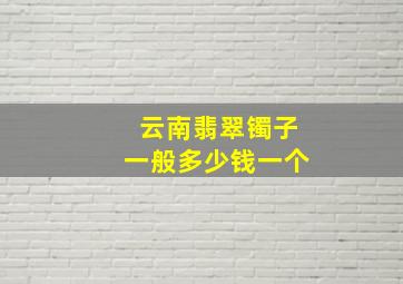 云南翡翠镯子一般多少钱一个