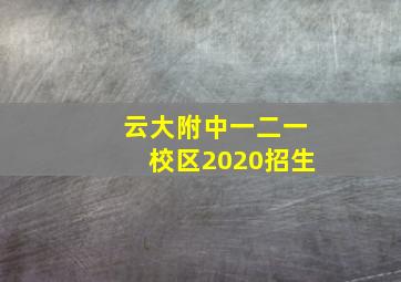 云大附中一二一校区2020招生