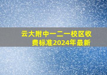 云大附中一二一校区收费标准2024年最新