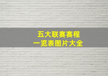 五大联赛赛程一览表图片大全