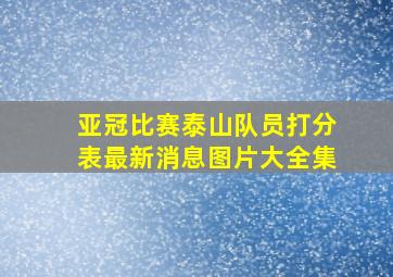 亚冠比赛泰山队员打分表最新消息图片大全集