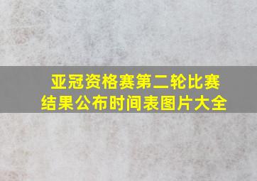 亚冠资格赛第二轮比赛结果公布时间表图片大全