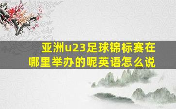 亚洲u23足球锦标赛在哪里举办的呢英语怎么说