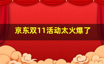 京东双11活动太火爆了