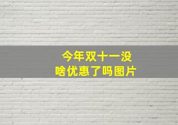 今年双十一没啥优惠了吗图片