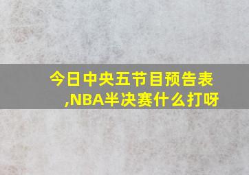 今日中央五节目预告表,NBA半决赛什么打呀