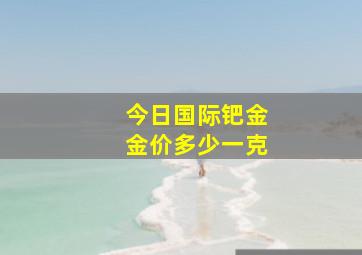 今日国际钯金金价多少一克