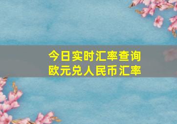 今日实时汇率查询欧元兑人民币汇率