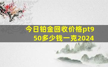 今日铂金回收价格pt950多少钱一克2024