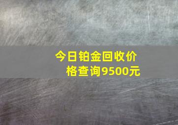 今日铂金回收价格查询9500元