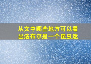 从文中哪些地方可以看出法布尔是一个昆虫迷