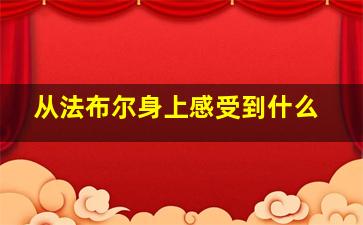 从法布尔身上感受到什么