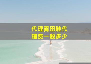 代理莆田鞋代理费一般多少