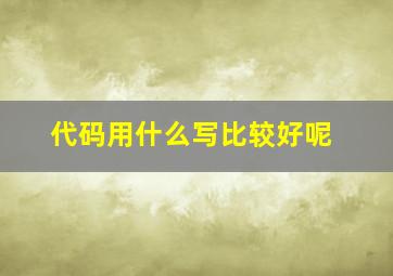 代码用什么写比较好呢