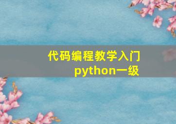 代码编程教学入门python一级