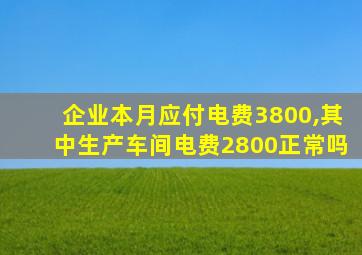 企业本月应付电费3800,其中生产车间电费2800正常吗