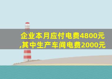 企业本月应付电费4800元,其中生产车间电费2000元