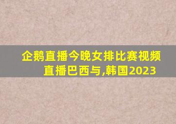 企鹅直播今晚女排比赛视频直播巴西与,韩国2023