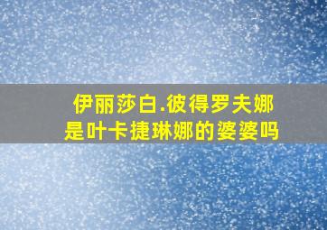 伊丽莎白.彼得罗夫娜是叶卡捷琳娜的婆婆吗