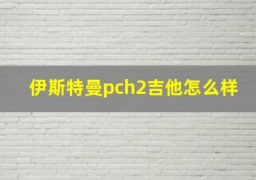 伊斯特曼pch2吉他怎么样