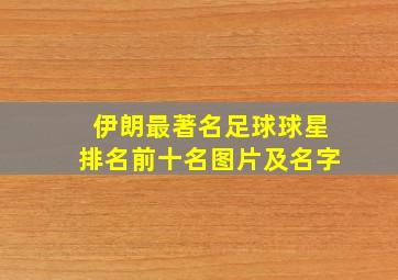 伊朗最著名足球球星排名前十名图片及名字