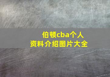 伯顿cba个人资料介绍图片大全