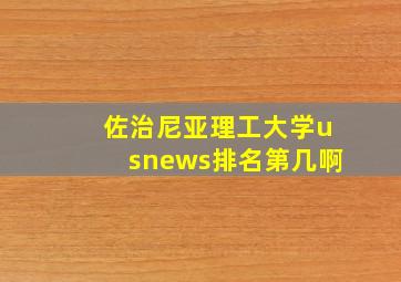 佐治尼亚理工大学usnews排名第几啊