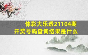 体彩大乐透21104期开奖号码查询结果是什么