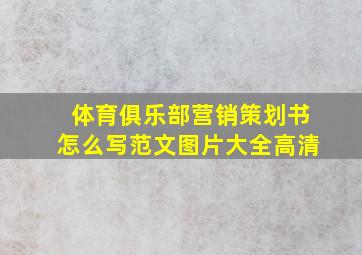 体育俱乐部营销策划书怎么写范文图片大全高清