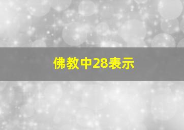 佛教中28表示