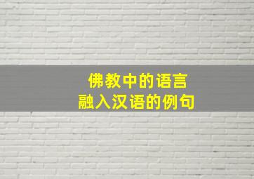 佛教中的语言融入汉语的例句