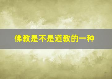 佛教是不是道教的一种